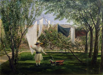 Eine Gartenszene, mit einem Jungen, dem Sohn des Künstlers George Dunlop Leslie, 1840